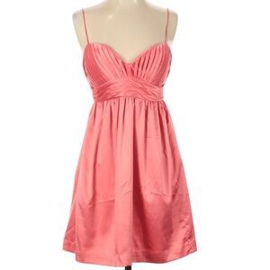 BCBGeneration Coral Pink Satin Mini Dress with pockets